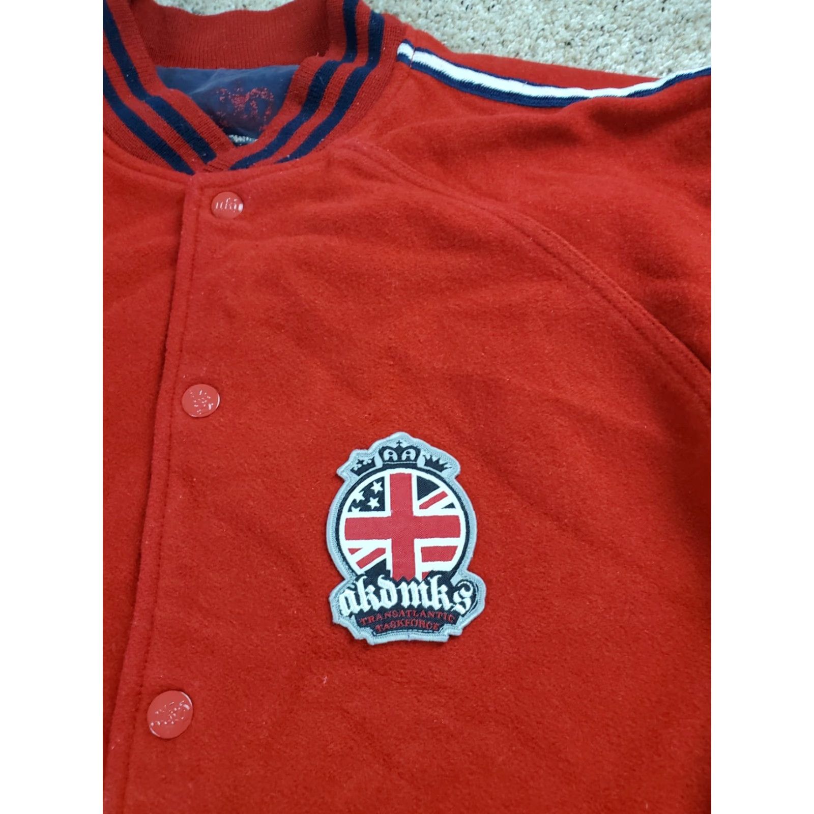 Akademiks VINTAGE Akademiks Varsity Jacket XL Mens Red Snap Front Stitched Wool Blend Y2K Size US XL / EU 56 / 4 - 5 Thumbnail