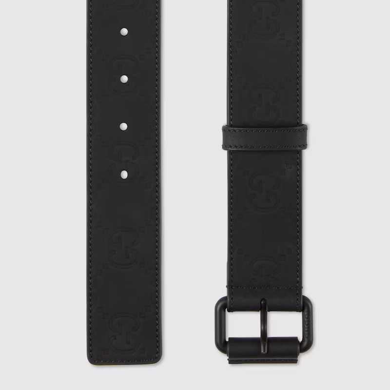 Gucci o1mt1gz0225 Size: 70 / GG Rubber-Effect Belt in Black Size 26 - 2 Thumbnail