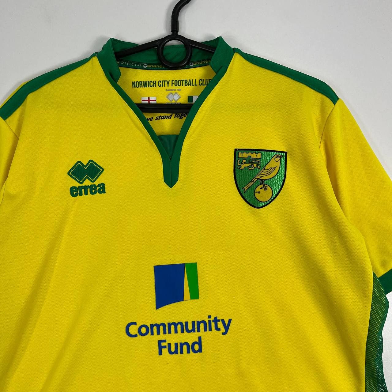 Errea Norwich City 2016/17 Home Football Soccer Jersey Errea Sz L Size US L / EU 52-54 / 3 - 2 Thumbnail