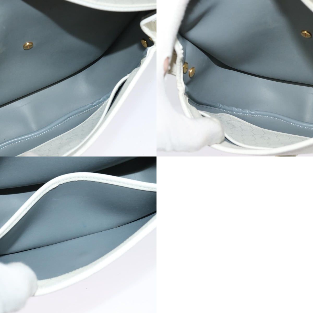 Dior DIOR Honeycomb Canvas Shoulder Bag Pvc White Gold Size ONE SIZE - 12 Thumbnail