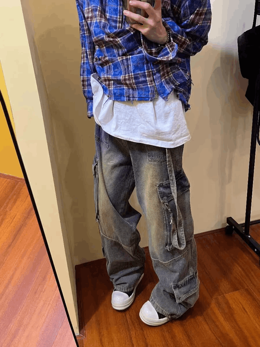 Japanese Brand × Jean Washed vintage baggy wide leg jeans Size US 32 / EU 48 - 2 Thumbnail