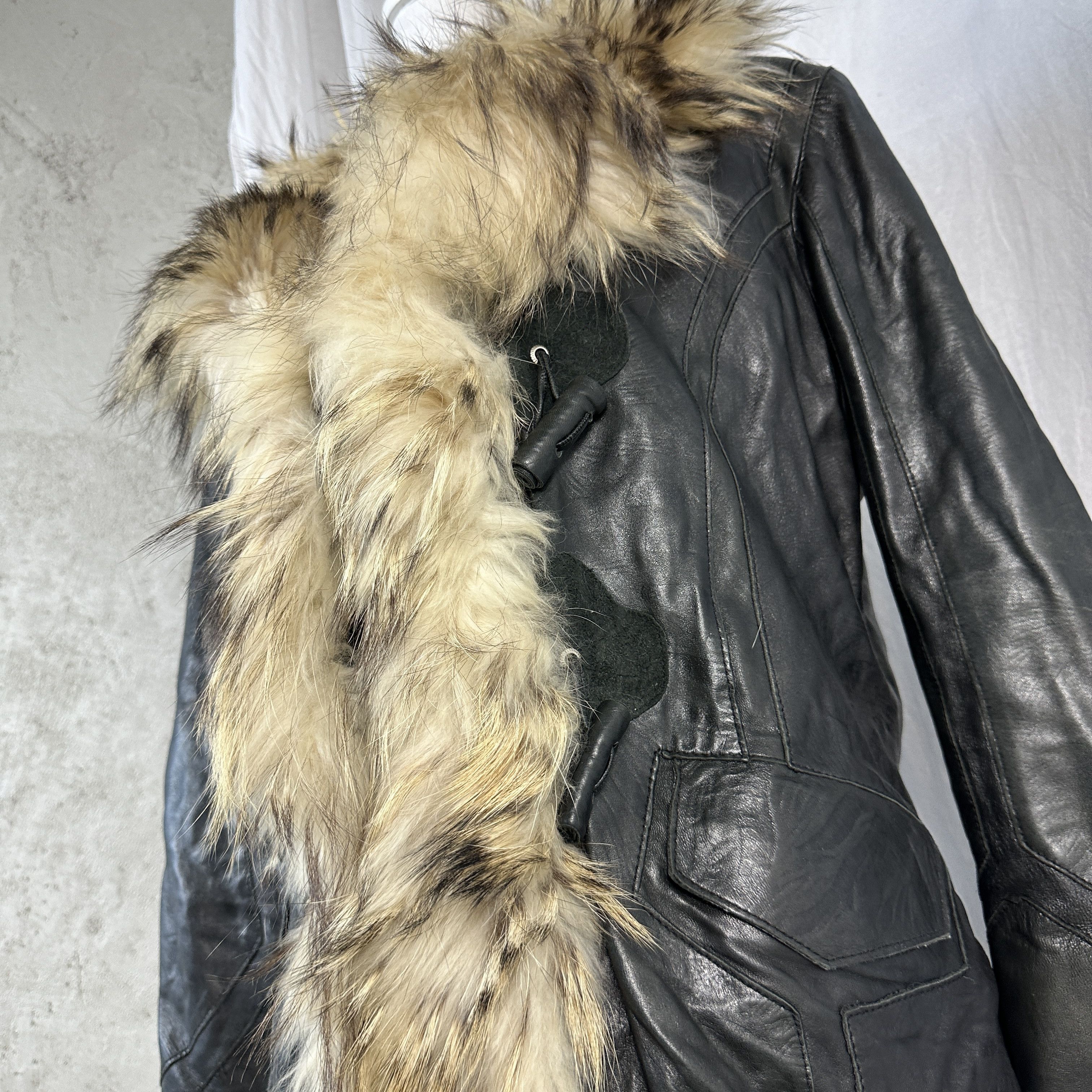 Vintage Vintage Avant Garde Real Leather & Fur Opium 90s Jacket Size M / US 6-8 / IT 42-44 - 2 Thumbnail