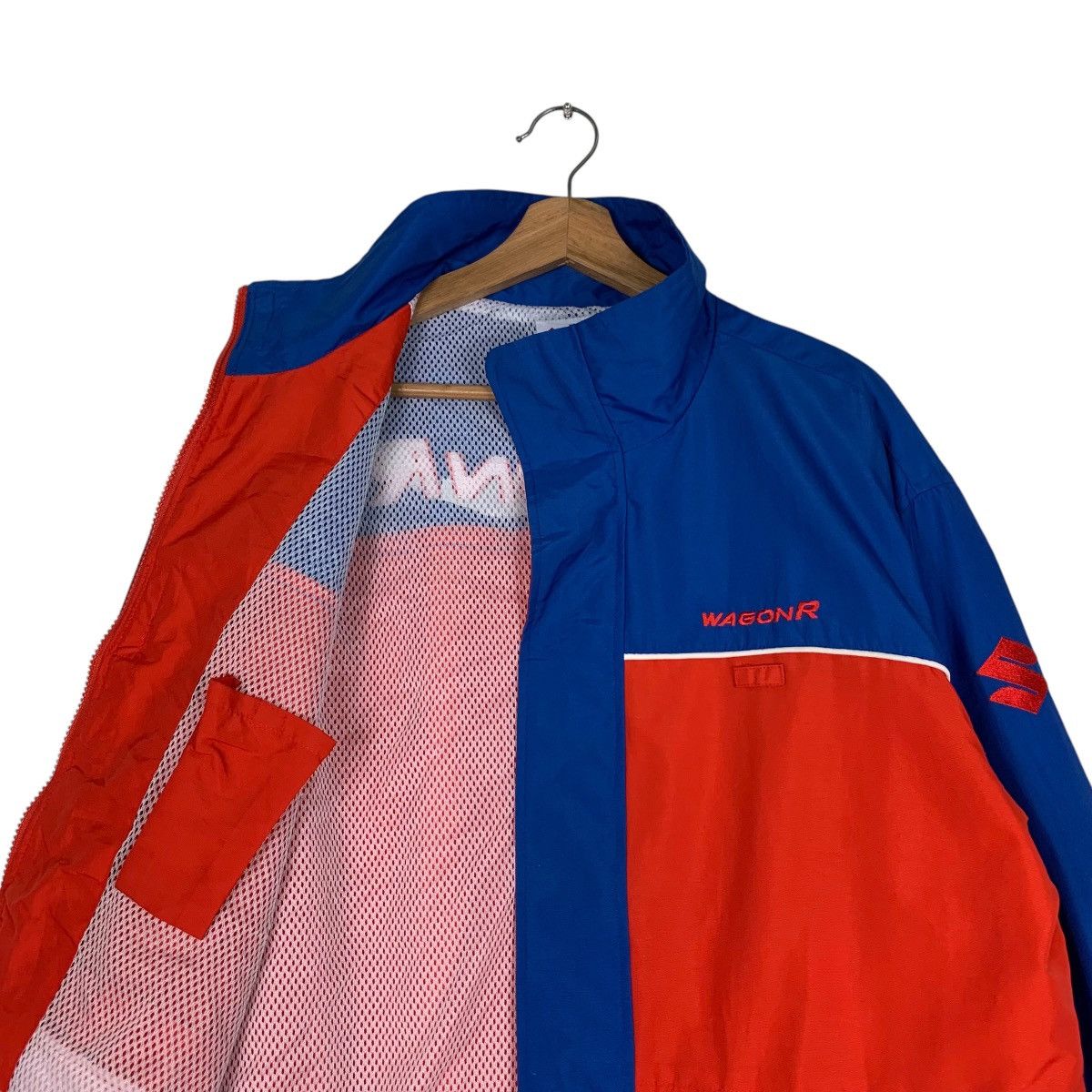 Vintage SUZUKI WAGON R Red Blue Coloblock Jacket #1272-C57 Size US L / EU 52-54 / 3 - 10 Thumbnail