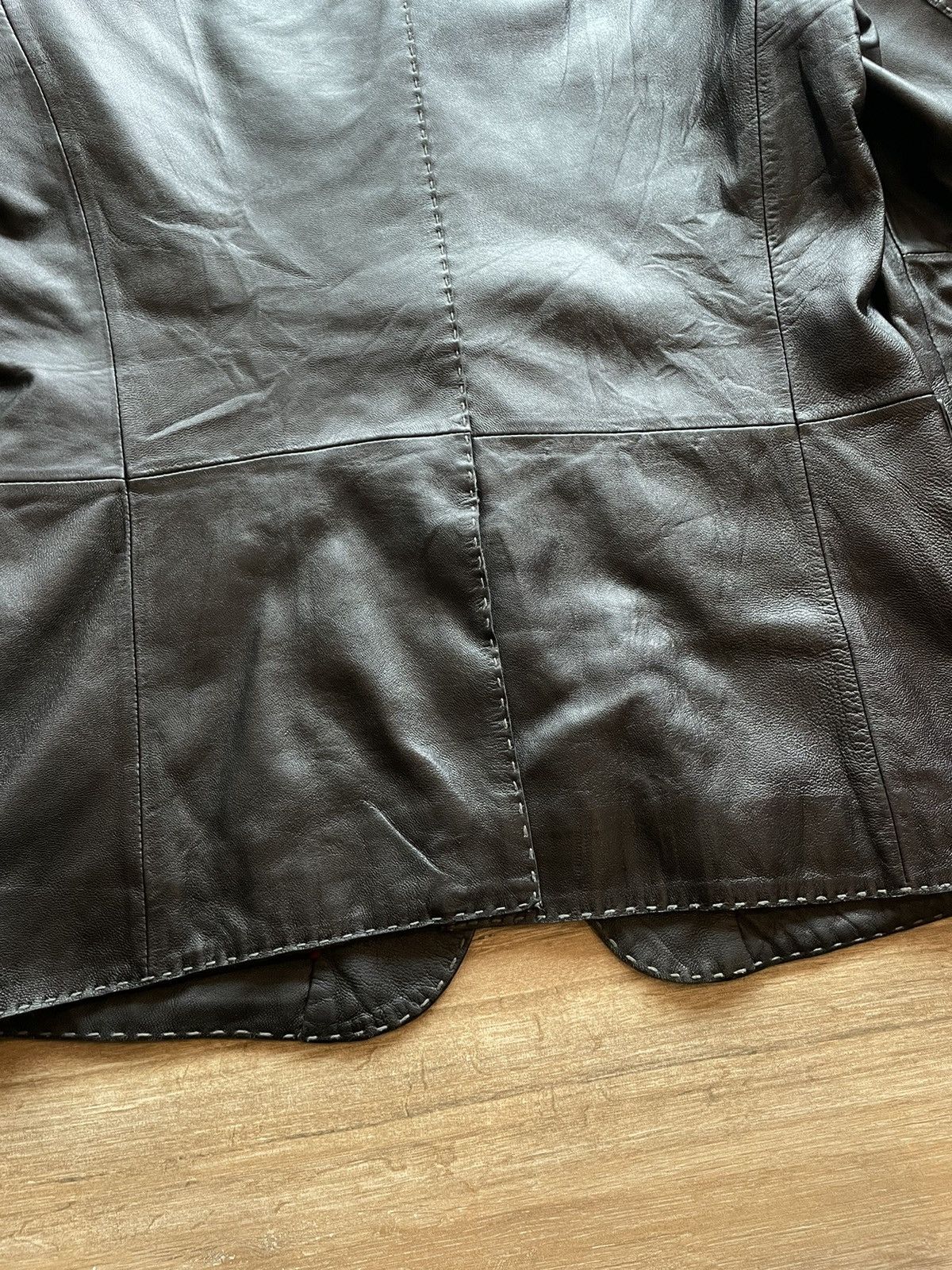 Japanese Brand × Le Grande Bleu (L.G.B.) × Tornado Mart Tornado Mart Leather Stitched Blazer Size US M / EU 48-50 / 2 - 18 Thumbnail