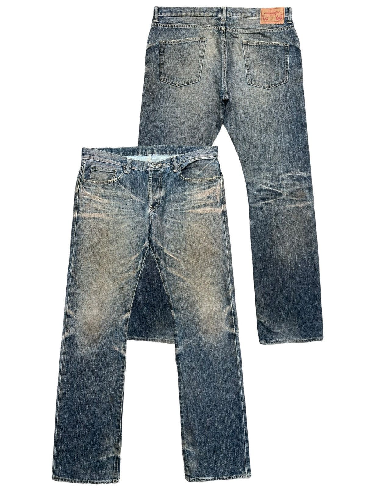 Takeo Kikuchi Takeo Kikuchi Japan Mudwash Straight Cut Denim Jeans 36x32 Size US 36 / EU 52 - 1 Thumbnail