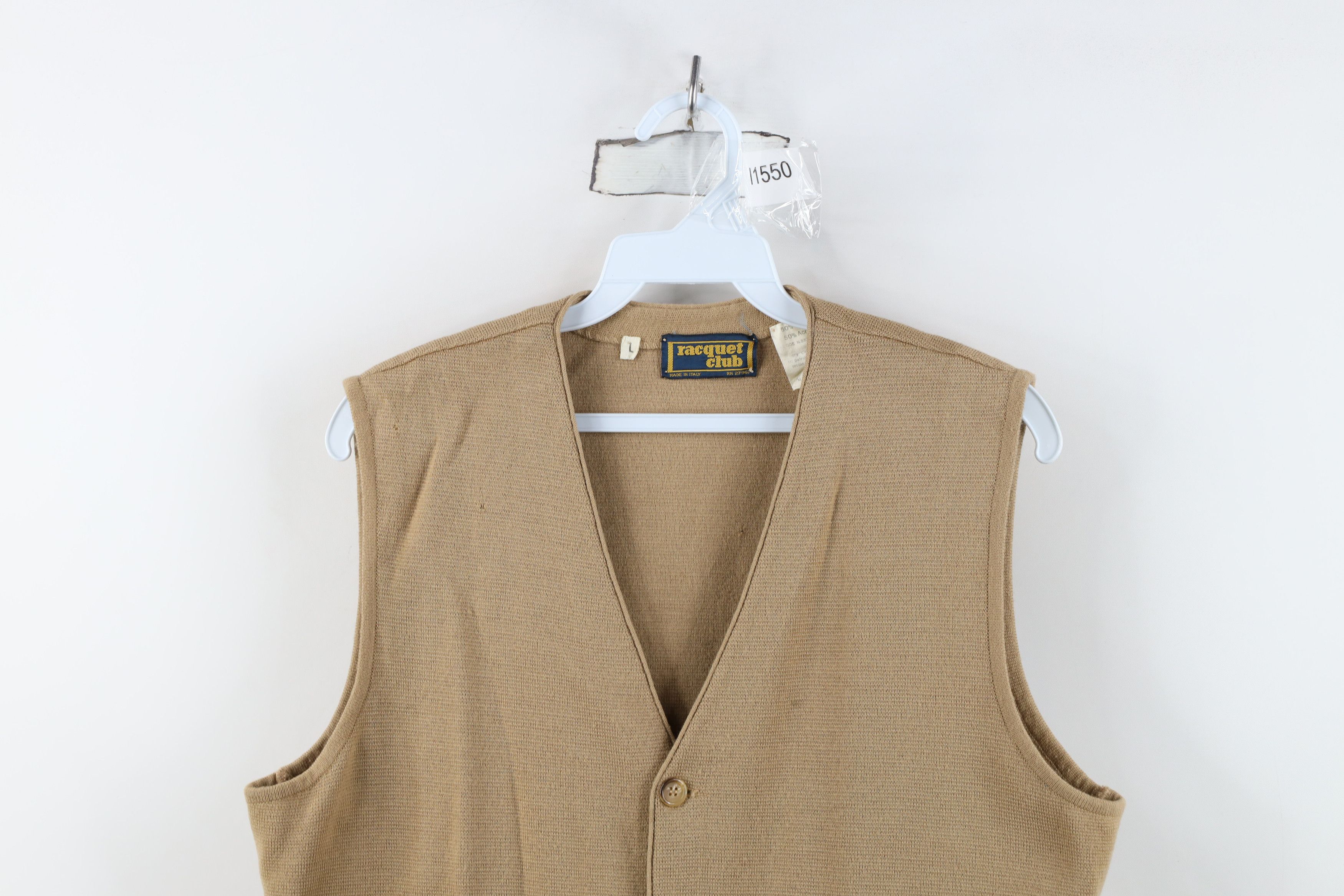 Vintage Vintage 70s Streetwear Blank Wool Blend Knit Sweater Vest Size US L / EU 52-54 / 3 - 2 Thumbnail