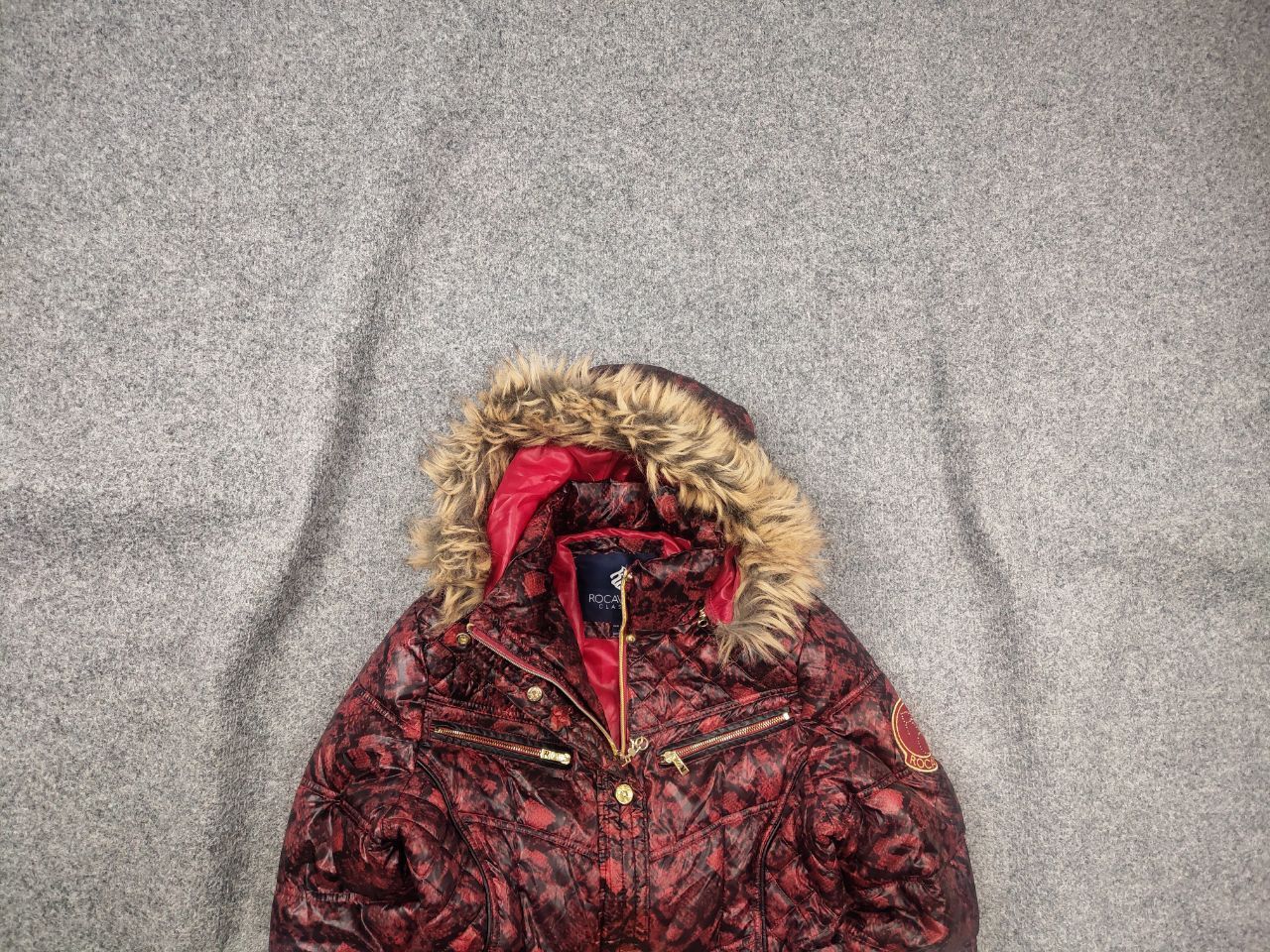 Rocawear Vintage Rocawear Y2K Style red pattern Fur Hoodie Jacket LGB Size L / US 10 / IT 46 - 1 Thumbnail