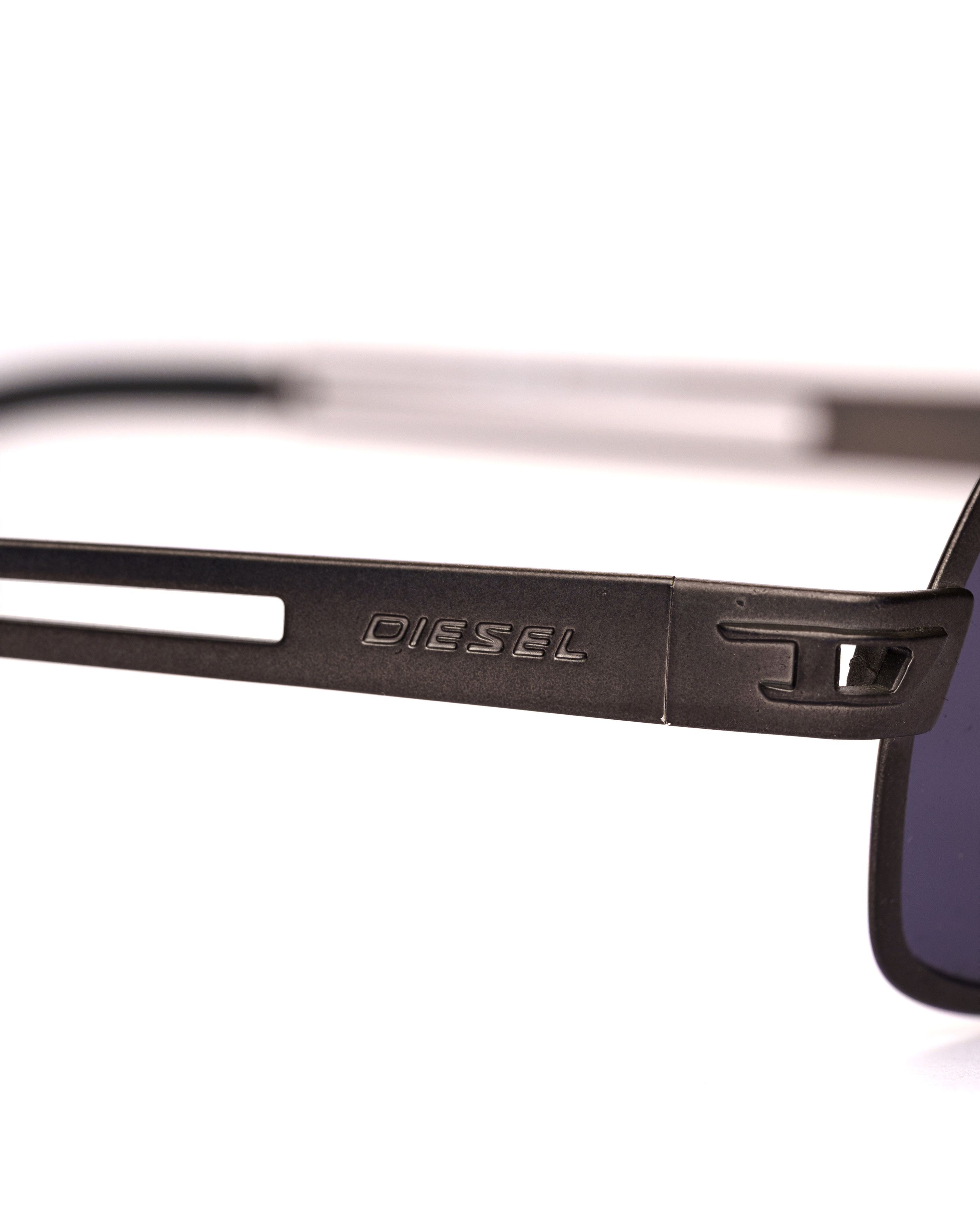 Diesel Diesel '90s Black Metal Rectangular Sunglasses Size ONE SIZE - 2 Thumbnail