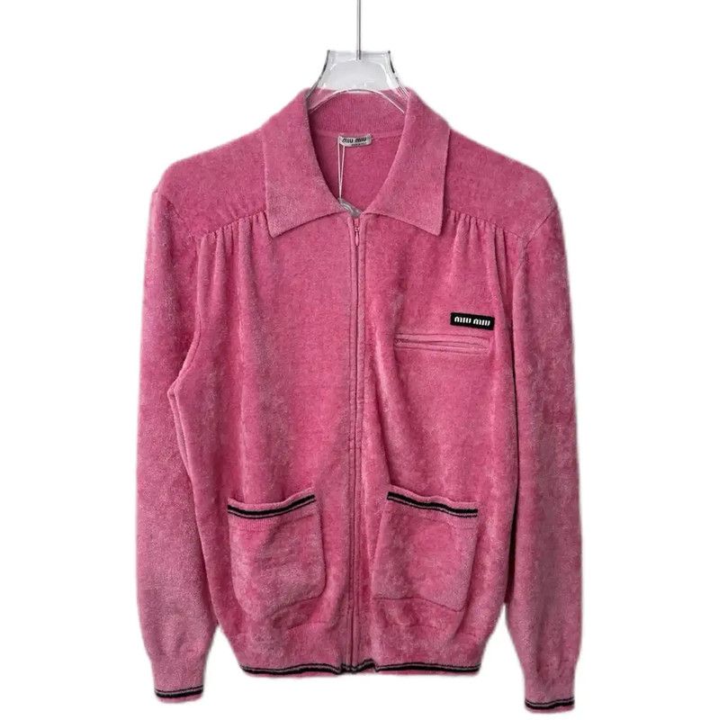 Miu Miu Miu Miu Pink Cotton Blend Women's Jacket 0089 Size L / US 10 / IT 46 - 1 Thumbnail
