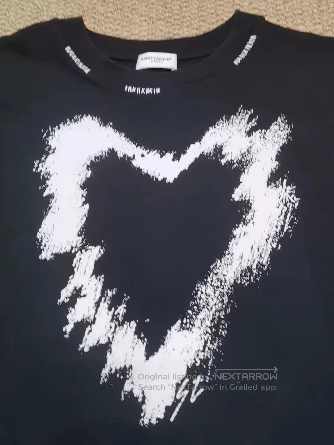 Saint Laurent Paris Saint Laurent Black Heart Graphic T. Size US L / EU 52-54 / 3 - 2 Thumbnail