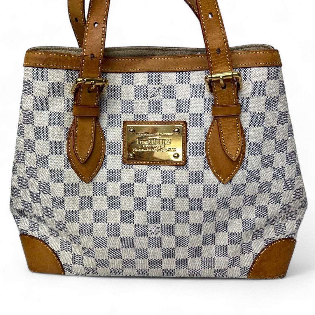 Louis Vuitton Louis Vuitton - Hampstead MM Damier Azur Handbag Leather Size ONE SIZE - 6 Thumbnail