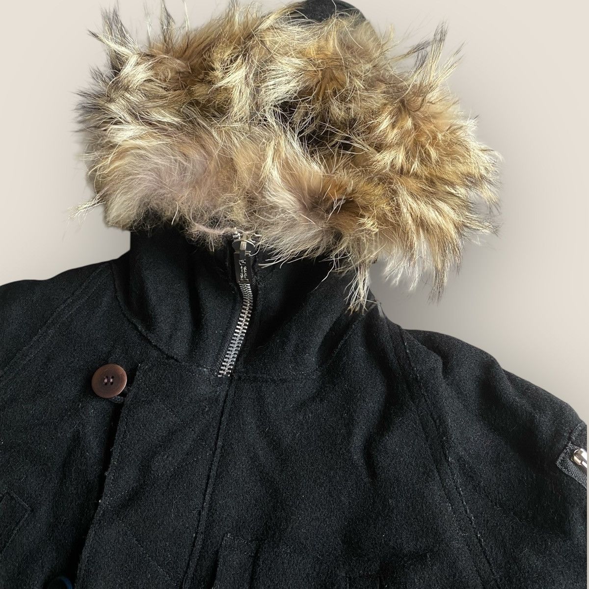 Undercover Fall12 “Psycho Color” Coyote Fur Wool Short Parkas Size US M / EU 48-50 / 2 - 2 Thumbnail