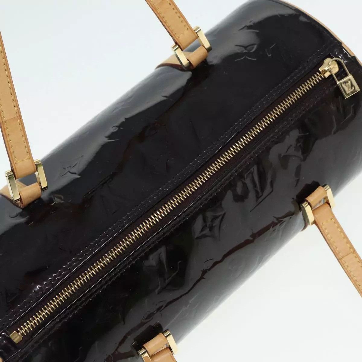Louis Vuitton LOUIS VUITTON Monogram Vernis Bedford Hand Bag Amarante Size ONE SIZE - 8 Thumbnail