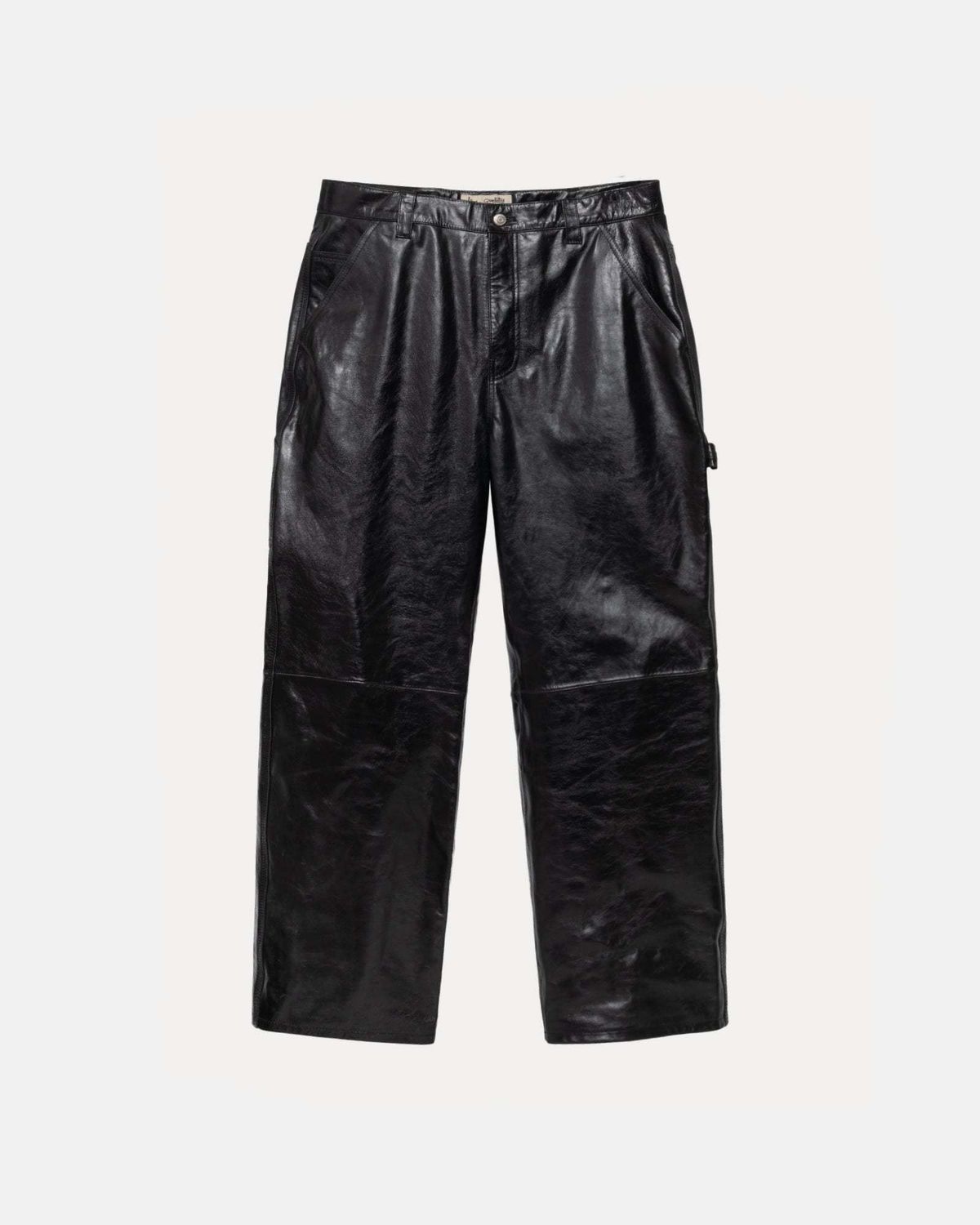 Stussy Stussy Distressed Leather Work Pants Brown Size 34 | Grailed