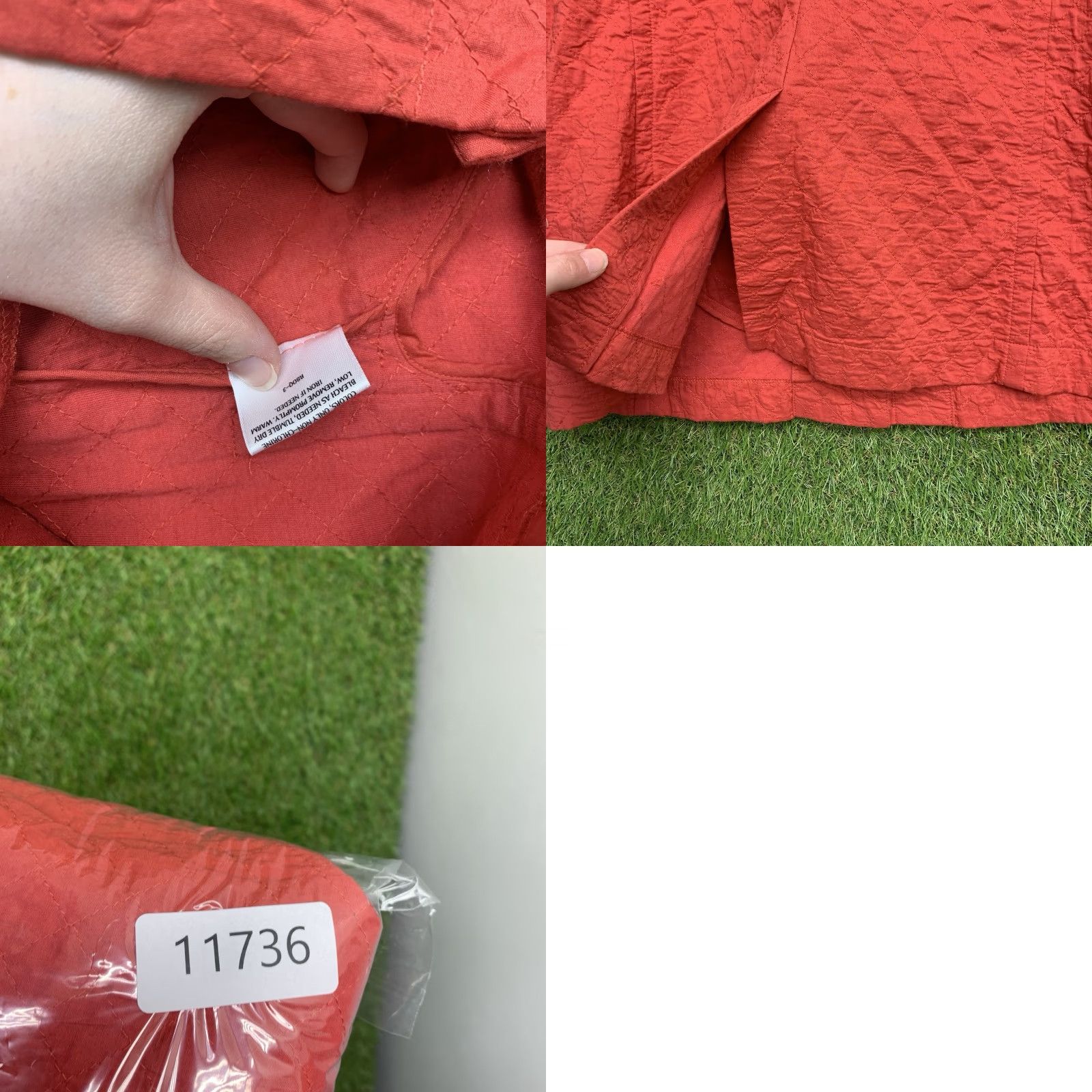 Eileen Fisher Eileen Fisher Quilted Jacket Womans Small Coral Red Snap Close Blazer Size S / US 4 / IT 40 - 9 Thumbnail