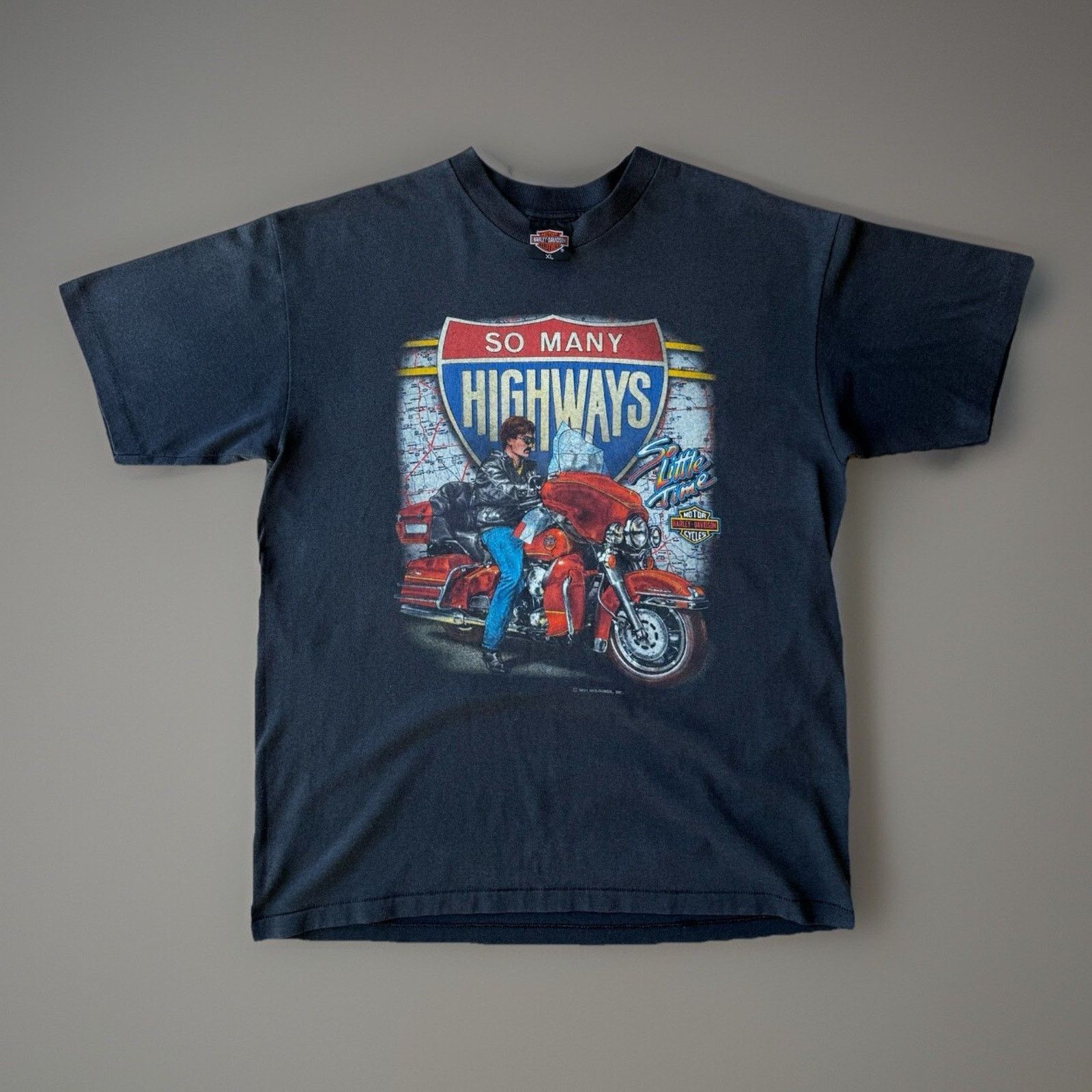 Harley Davidson × Vintage Vintage Harley Davidson Shirt XL Black 90s Biker So Many Size US XL / EU 56 / 4 - 1 Thumbnail