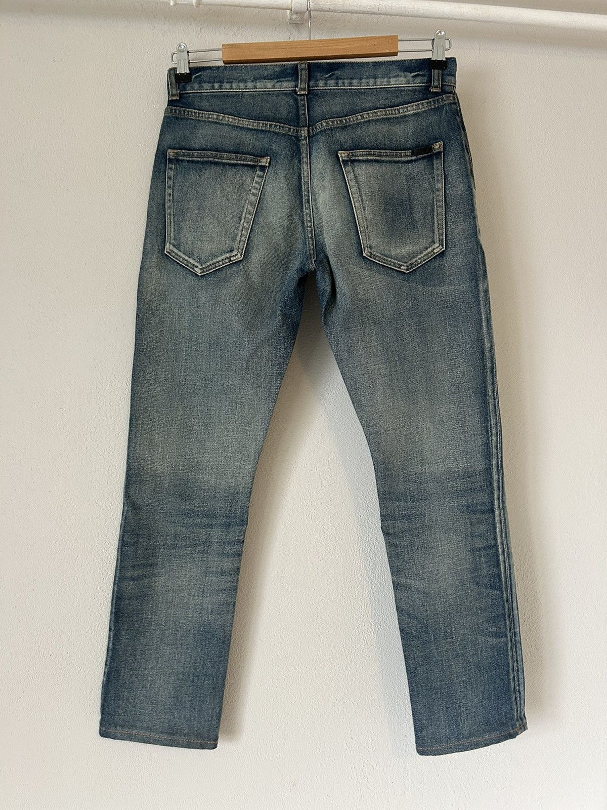 Saint Laurent Paris Saint Laurent Washed Blue Denim Jeans, D24 M/SK-MW Size US 29 - 13 Thumbnail