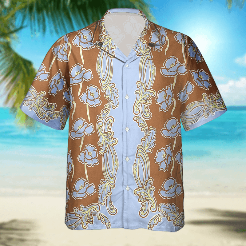 Designer Men's White Printed Camp-Collar Shirt Size US S / EU 44-46 / 1 - 3 Thumbnail