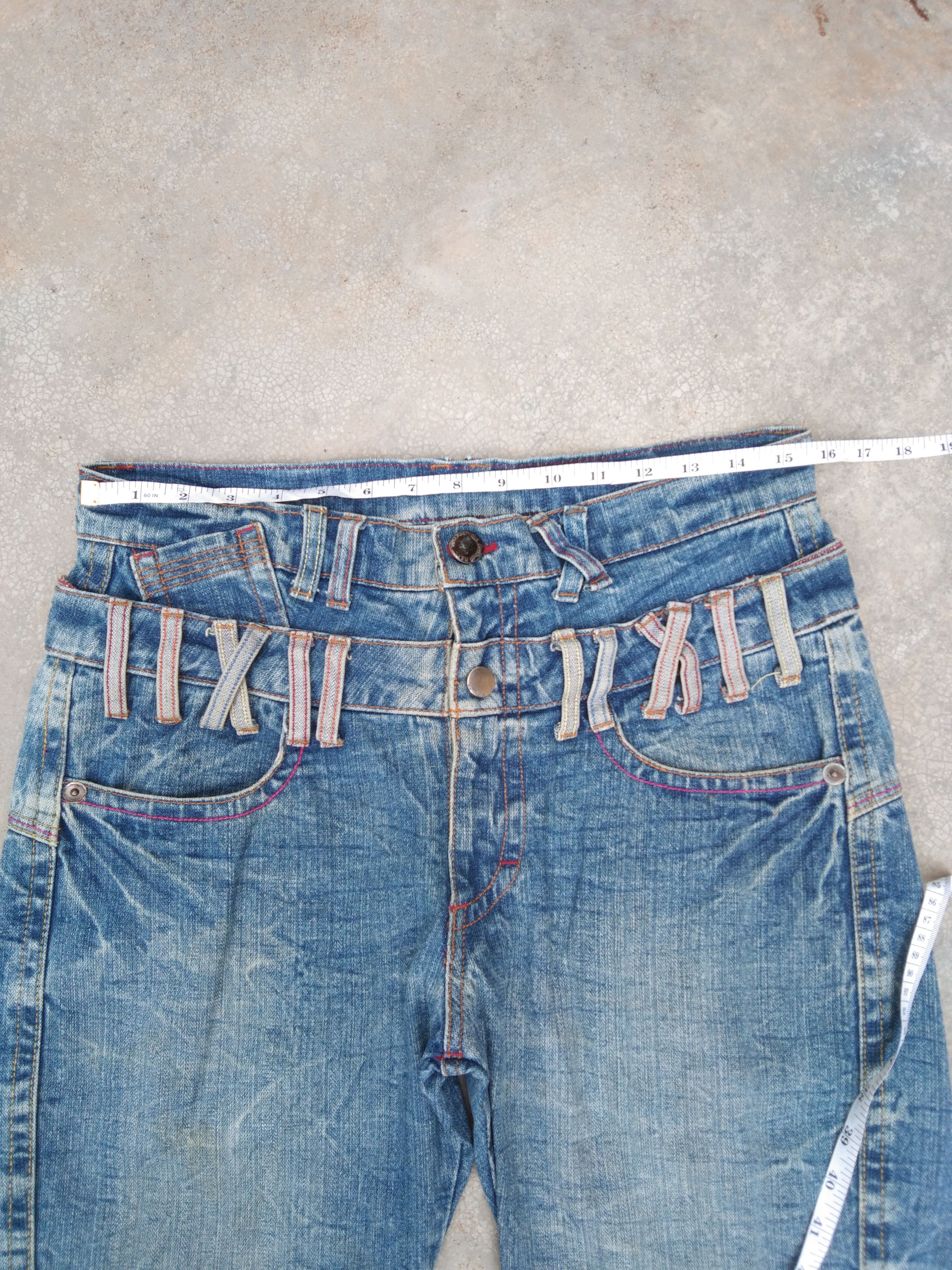 Japanese Brand Vintage Japanese Double Waist Engineered Retro Punk Jeans Size US 31 - 6 Thumbnail
