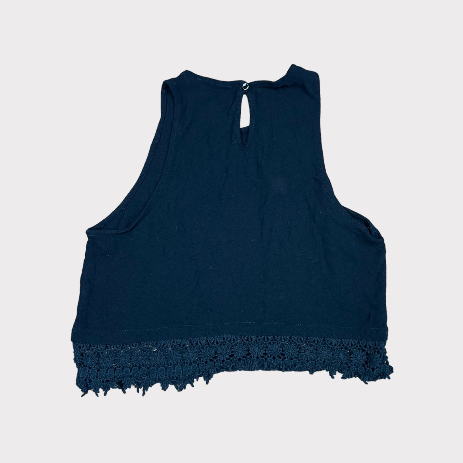 Nordstrom Lush | Black Crochet Crop Top Vintage Y2k | Medium Size M / US 6-8 / IT 42-44 - 6 Thumbnail