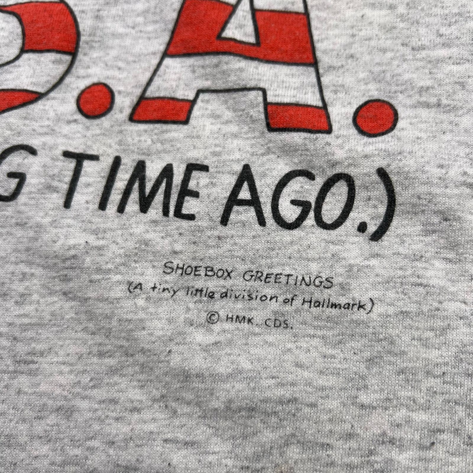Vintage Vintage Born in the USA Flag A Long Long Time Ago T-Shirt L Size US L / EU 52-54 / 3 - 3 Thumbnail
