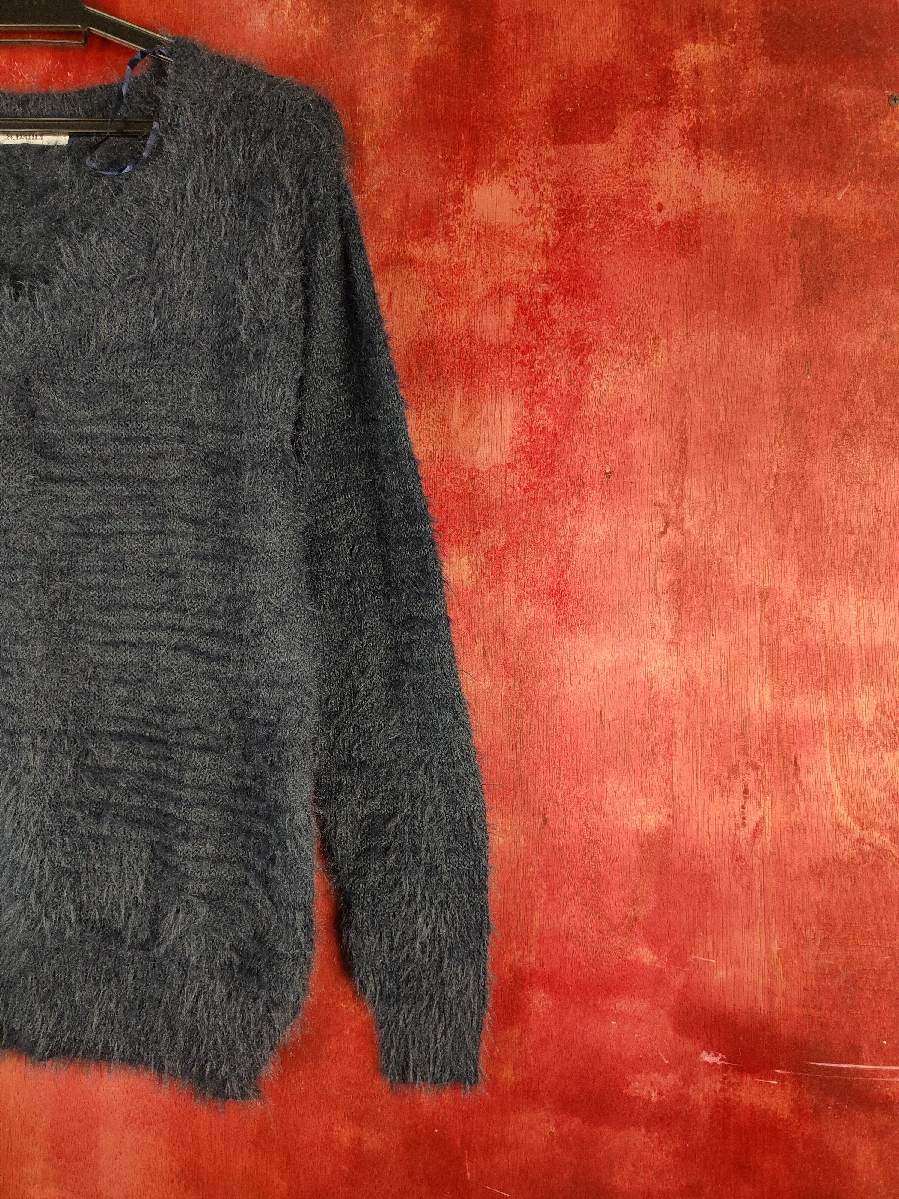 Japanese Brand × Vintage Vintage Khalita Navy Fur Mohair Knitwear like krisvanassche Size M / US 6-8 / IT 42-44 - 5 Thumbnail