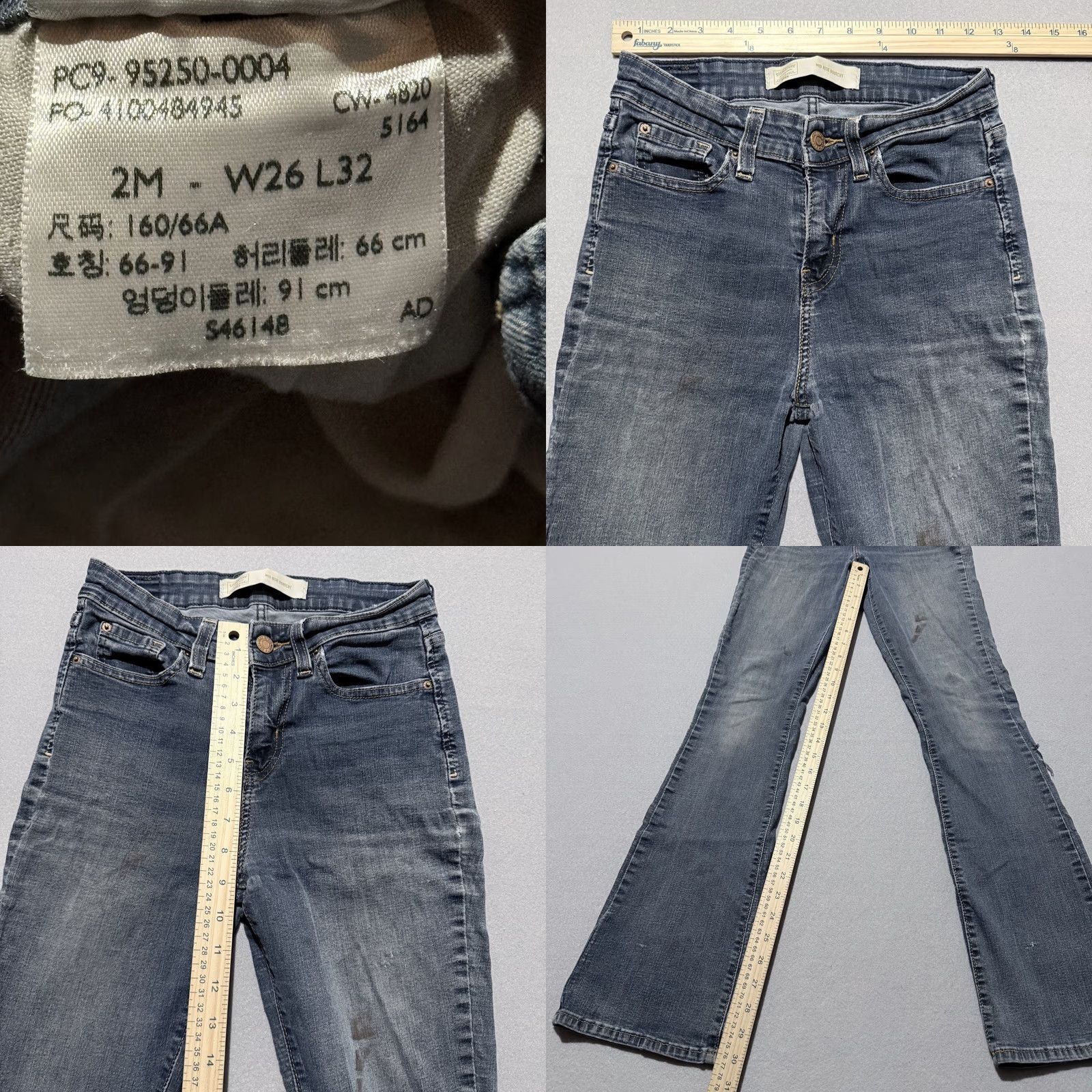 Levi's Signature Gold by Levi Strauss Mid Rise Bootcut Jeans Blue Denim Women's 2 XS 26x32 Y2K Gold Logo Button Zip Inseam 30 Vintage No Size 26" / US 2 / IT 38 - 9 Thumbnail