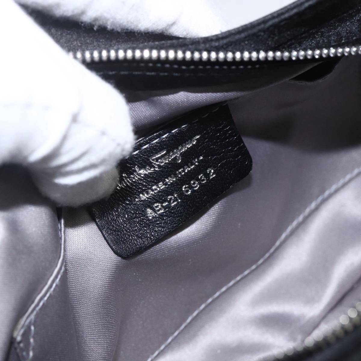 Salvatore Ferragamo Salvatore Ferragamo Satin Gancini Chain Shoulder Bag Black Size ONE SIZE - 10 Thumbnail