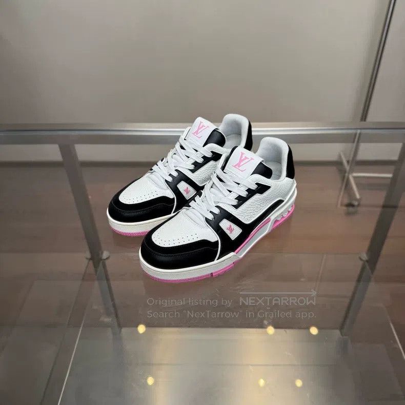 Louis Vuitton Louis Vuitton TRAINER New Black and White Pink shoes Size US 7 / IT 37 - 2 Thumbnail