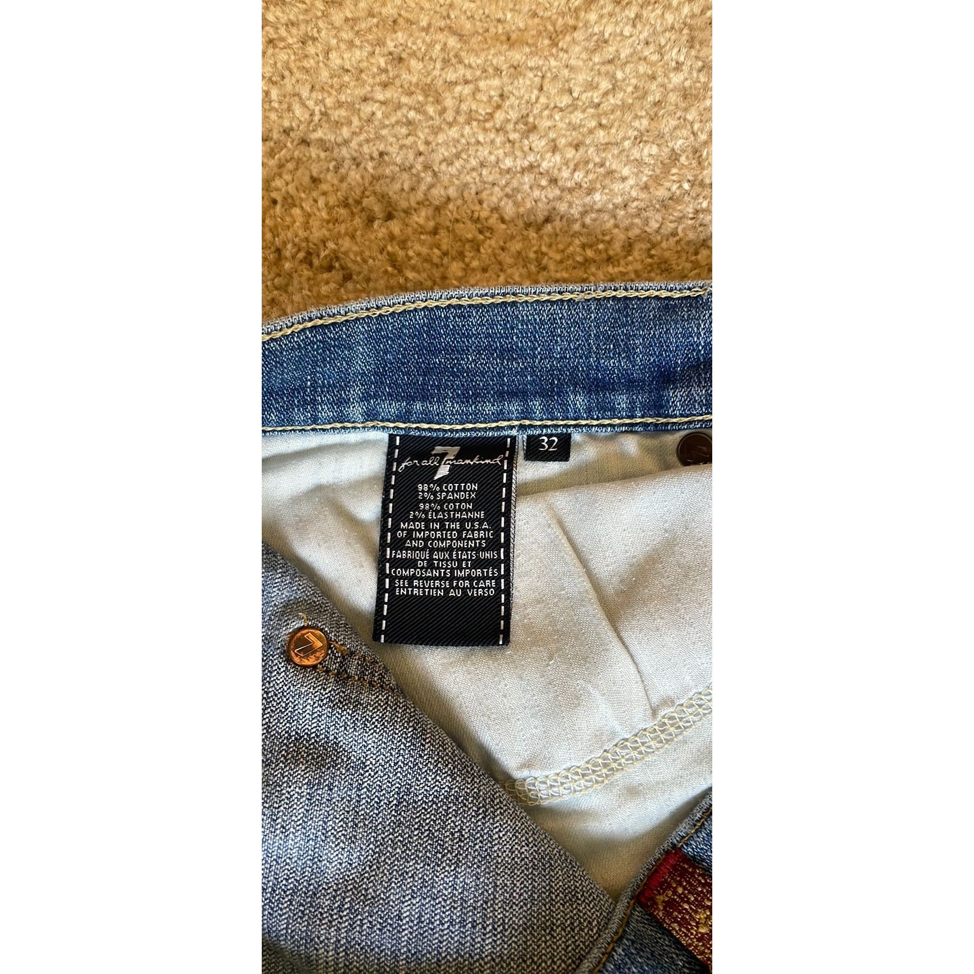 7 For All Mankind 7 For All Mankind Womens Straight Leg Medium Wash Jeans Size Size 32" / US 10 / IT 46 - 3 Thumbnail