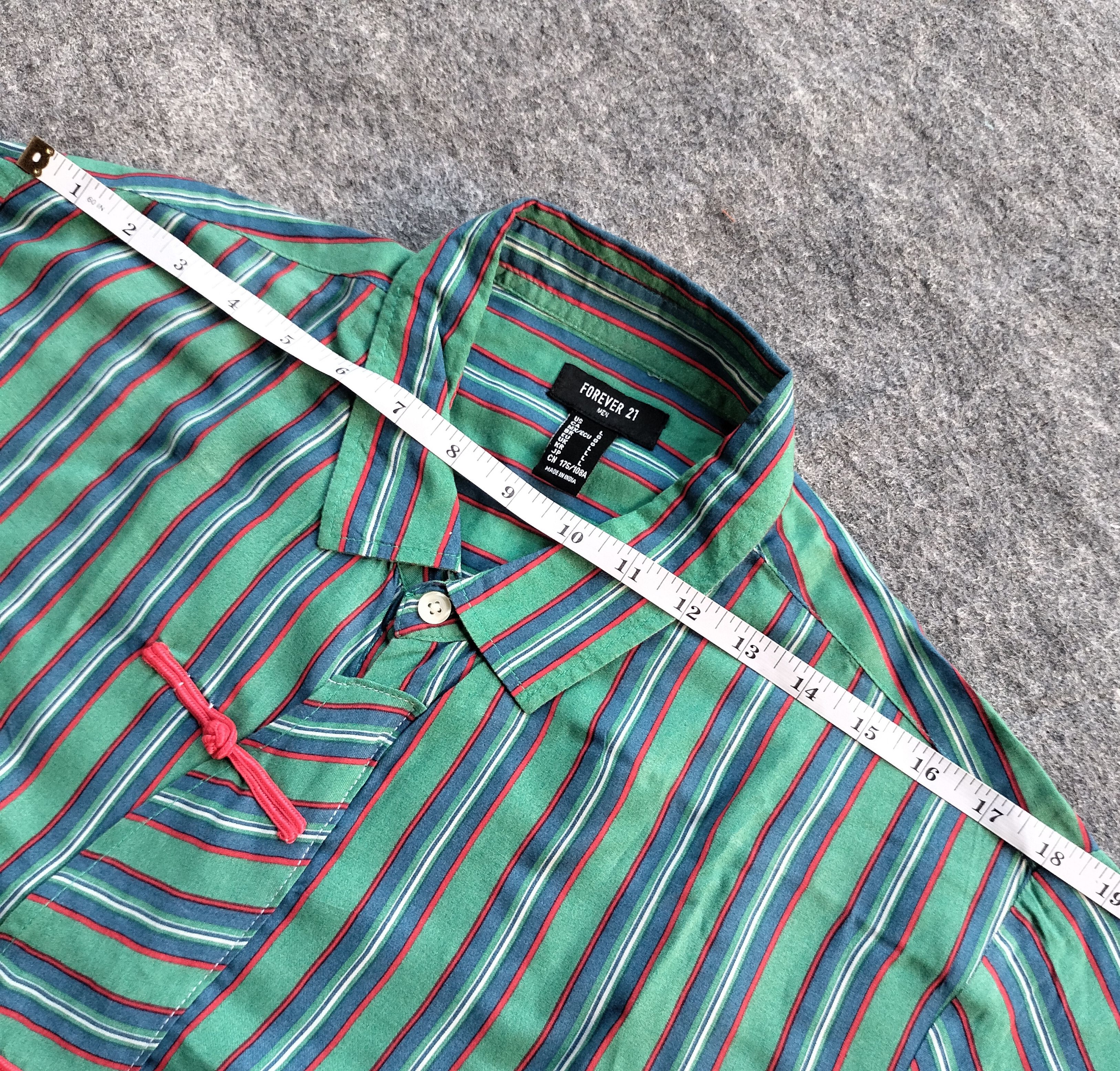 H&M Rebuild H&M stripe cheongsam ss shirt Size US L / EU 52-54 / 3 - 11 Thumbnail