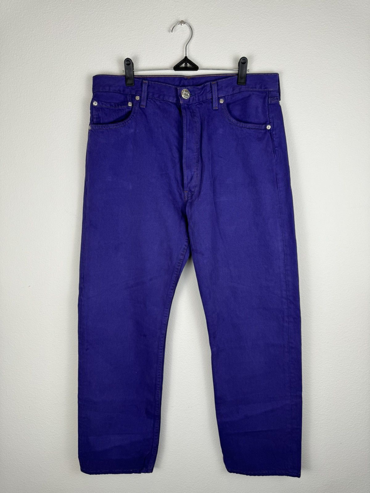 image of Chrome Hearts Levi’S Dyed Denim Jeans St. Barth Exclusive in Purple, Men's (Size 33)