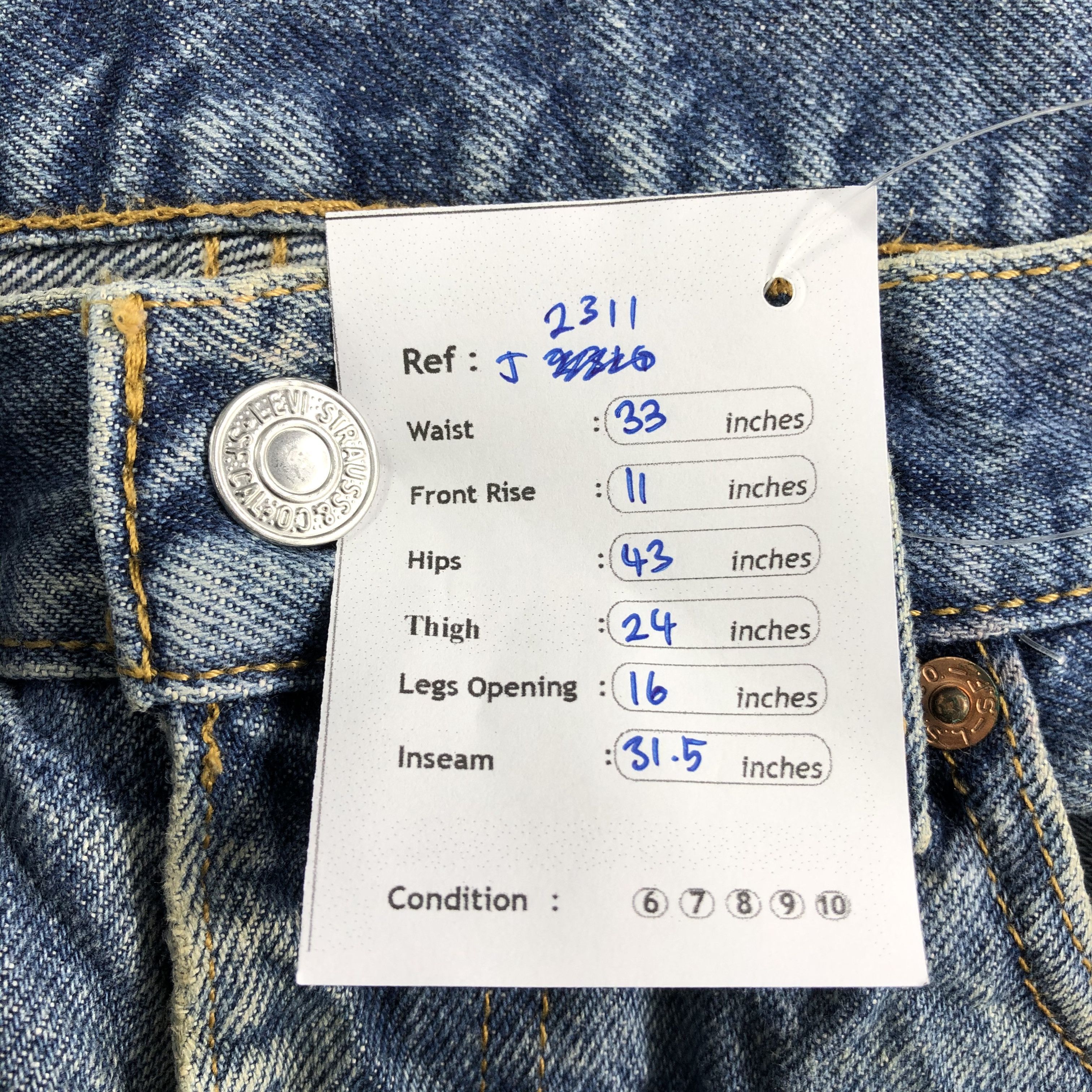 Levi's Vintage Blue Wash Levis 505 Jeans-J2311 Size US 33 - 11 Thumbnail
