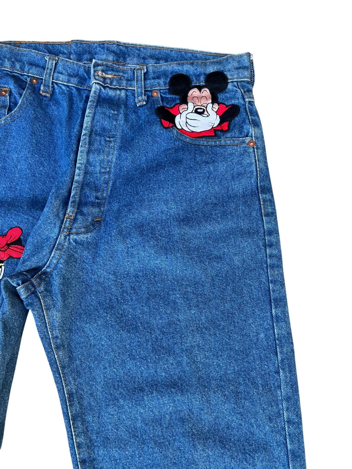 Too Cute Guetta Bros. 90s Too Cute Guetta Bros X Disney Mickey Minnie Denim Jeans Size US 31 - 11 Thumbnail
