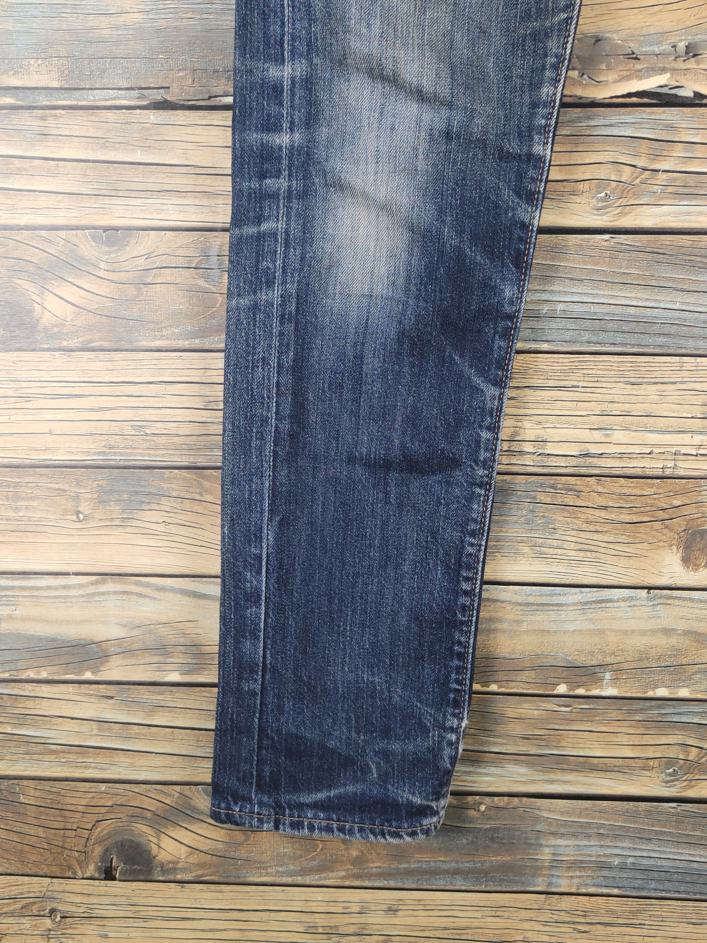 Vintage Old Navy Dark Blue Distressed Ripped Skinny Jeans #W1603 Size US 31 - 4 Thumbnail