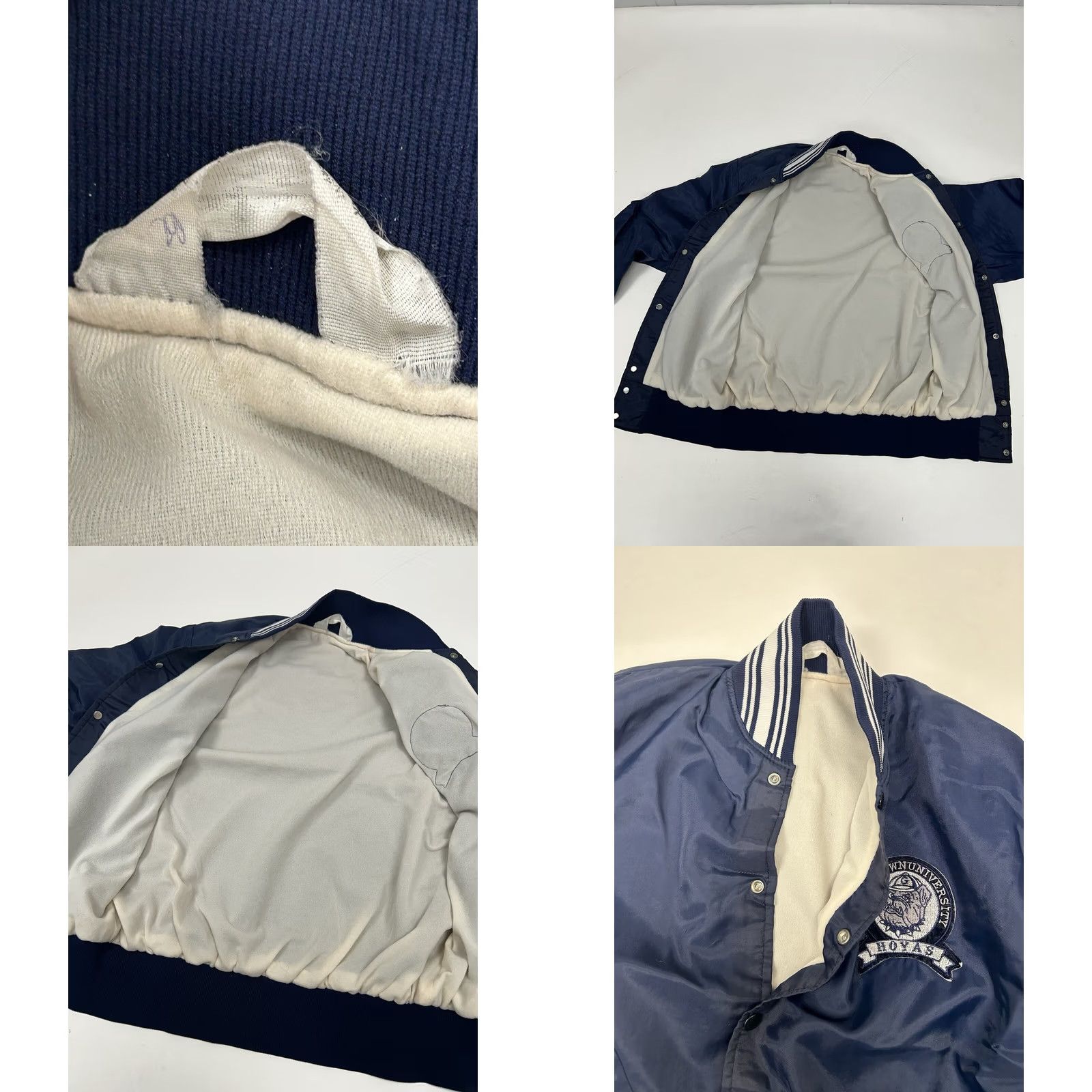 Salem Sportswear VINTAGE Gem Sportswear Georgetown Hoyas Bomber Jacket M Blue Embroidered Snaps 70s 80s Mens Size US M / EU 48-50 / 2 - 8 Thumbnail