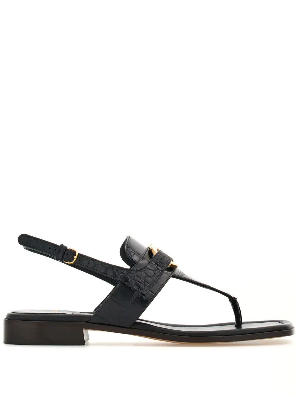 Salvatore Ferragamo o1y0426 Slingback Thong Sandals in Black Size US 6.5 / IT 36.5 - 1 Thumbnail