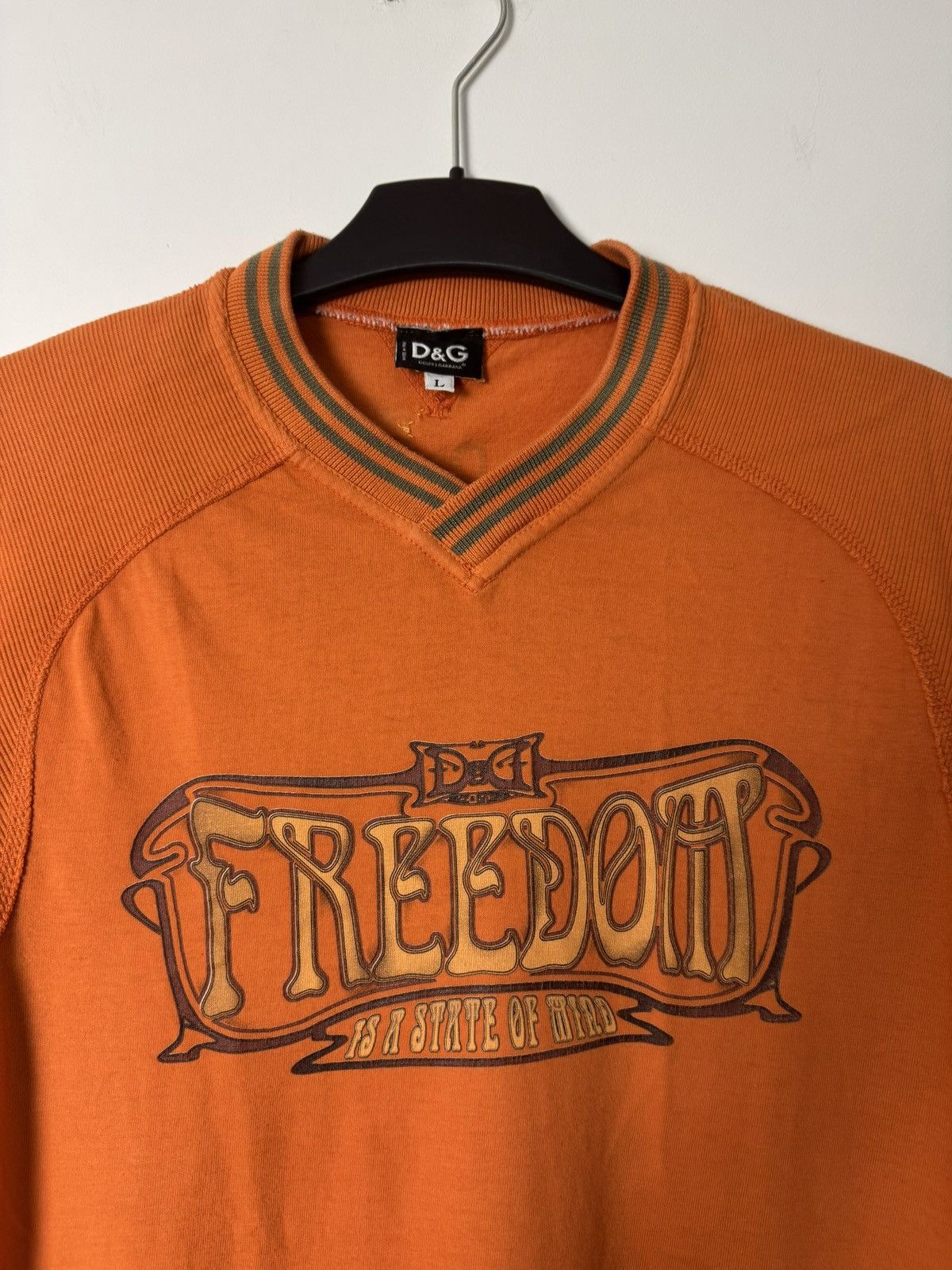 Dolce & Gabbana Archive Dolce & Gabbana D&G Freedom Graphic Tee Orange Y2K Size US L / EU 52-54 / 3 - 8 Thumbnail