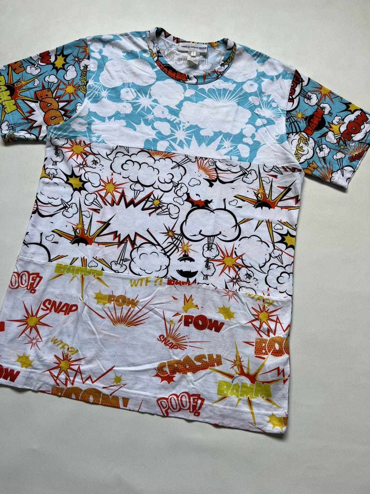 Comme des Garcons SHIRT Comme des Garcons Shirt AW19 "Vertical Comic Print" T-Shirt Size US L / EU 52-54 / 3 - 6 Thumbnail
