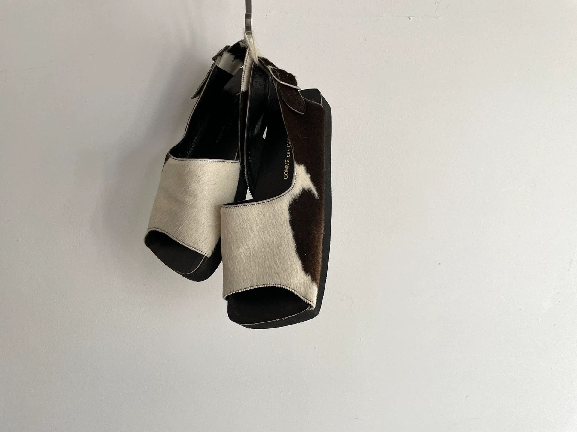 Comme des Garcons CDG 1984 Early Cow Print Square Toe Sandal 36-37 Size US 6 / IT 36 - 1 Thumbnail
