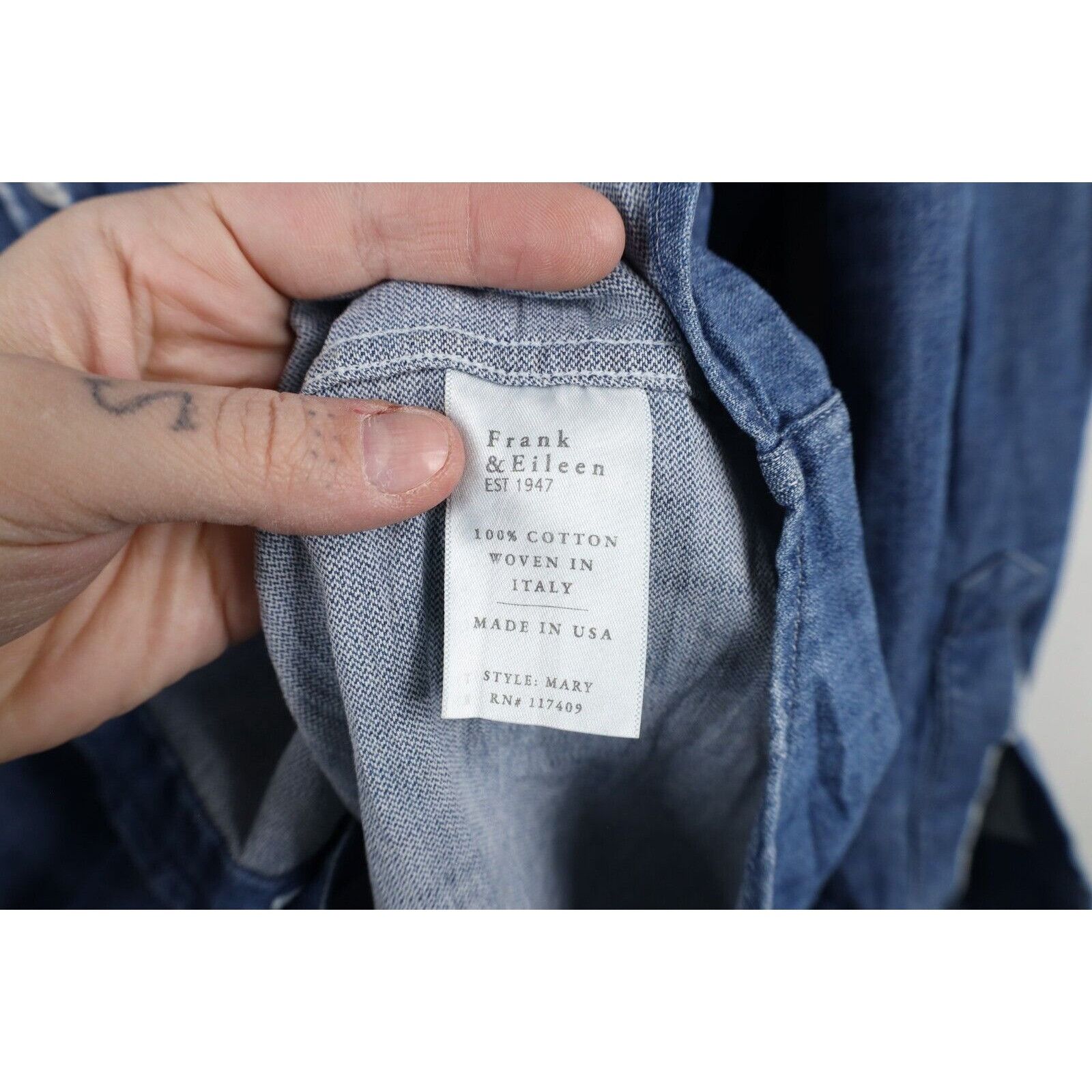 Frank & Eileen Frank & Eileen Cotton Mary Classic Denim Jean Shirt Dress Size L / US 10 / IT 46 - 7 Thumbnail