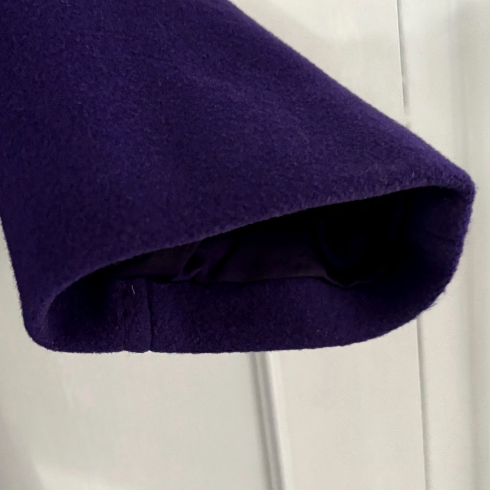 Vintage VINTAGE Planet London Wool Cashmere Blend Coat UK 16 Womens Purple Double Breasted Jacket Coat Knee Length Long Sleeve Adjustable Pockets Buttoned Size XXL / US 16-18 / IT 52-54 - 5 Thumbnail