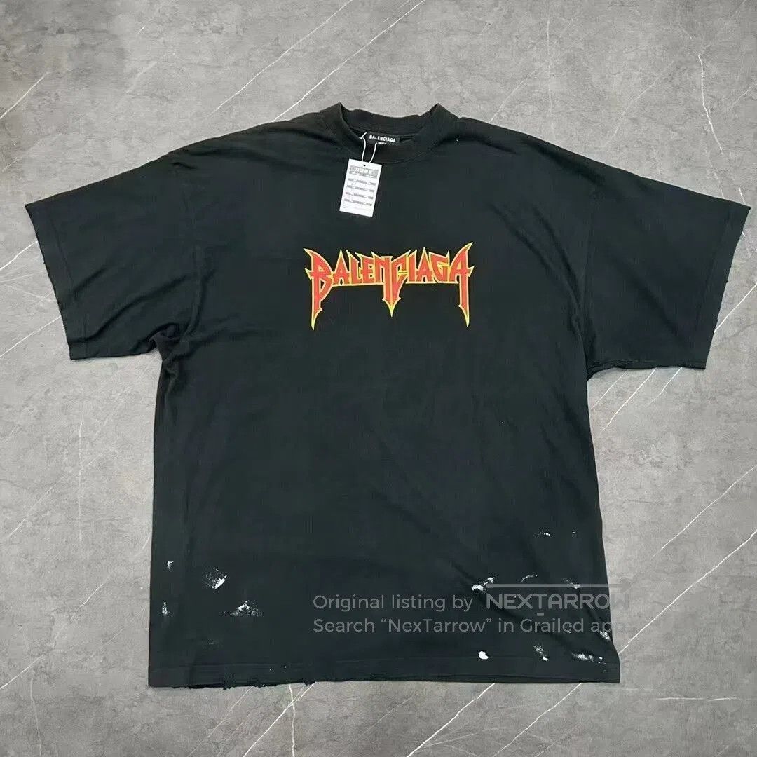 Balenciaga Balenciaga Rock Print Logo Short Sleeve Tee. Size US L / EU 52-54 / 3 - 1 Thumbnail