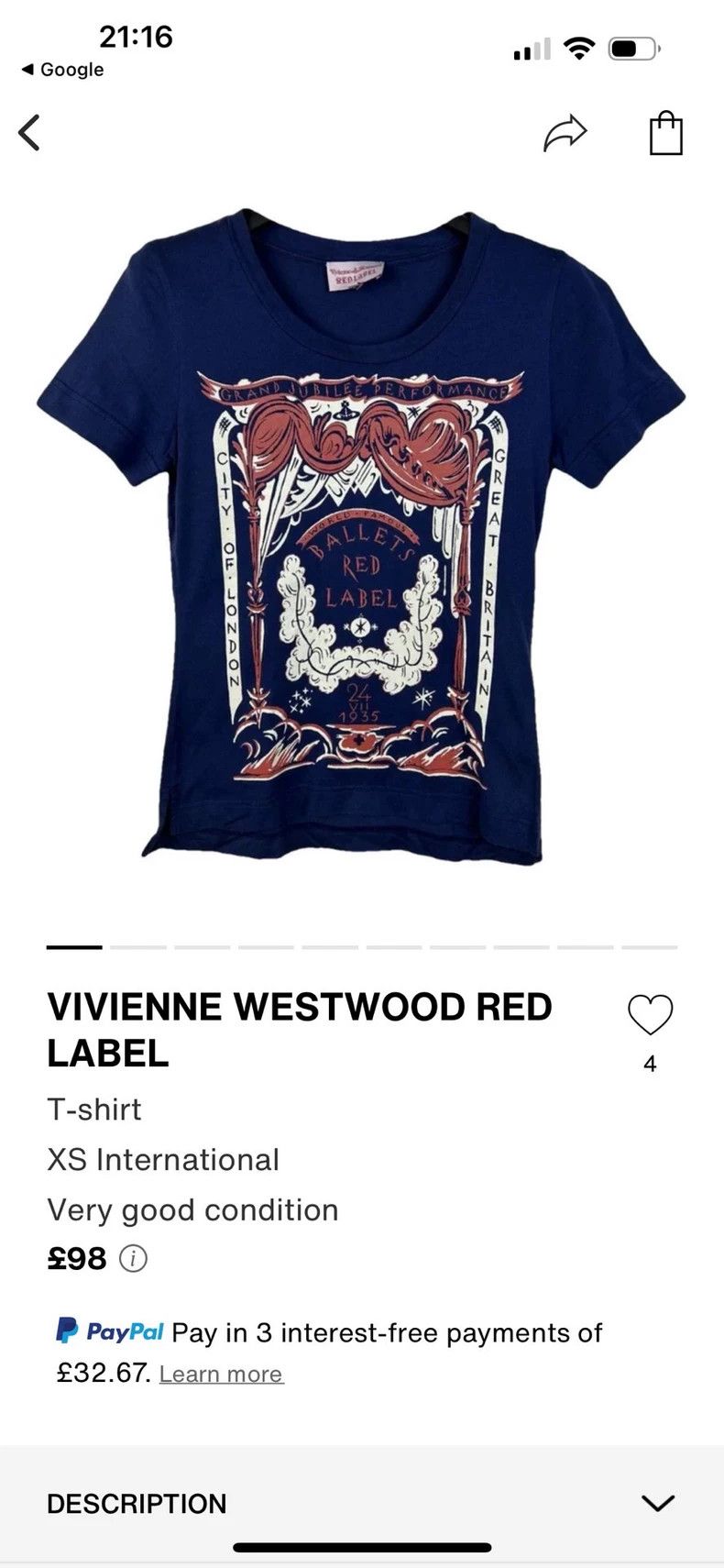 Vivienne Westwood Vivienne Westwood size2 Blue and white printed T-shirt Size S / US 4 / IT 40 - 9 Thumbnail