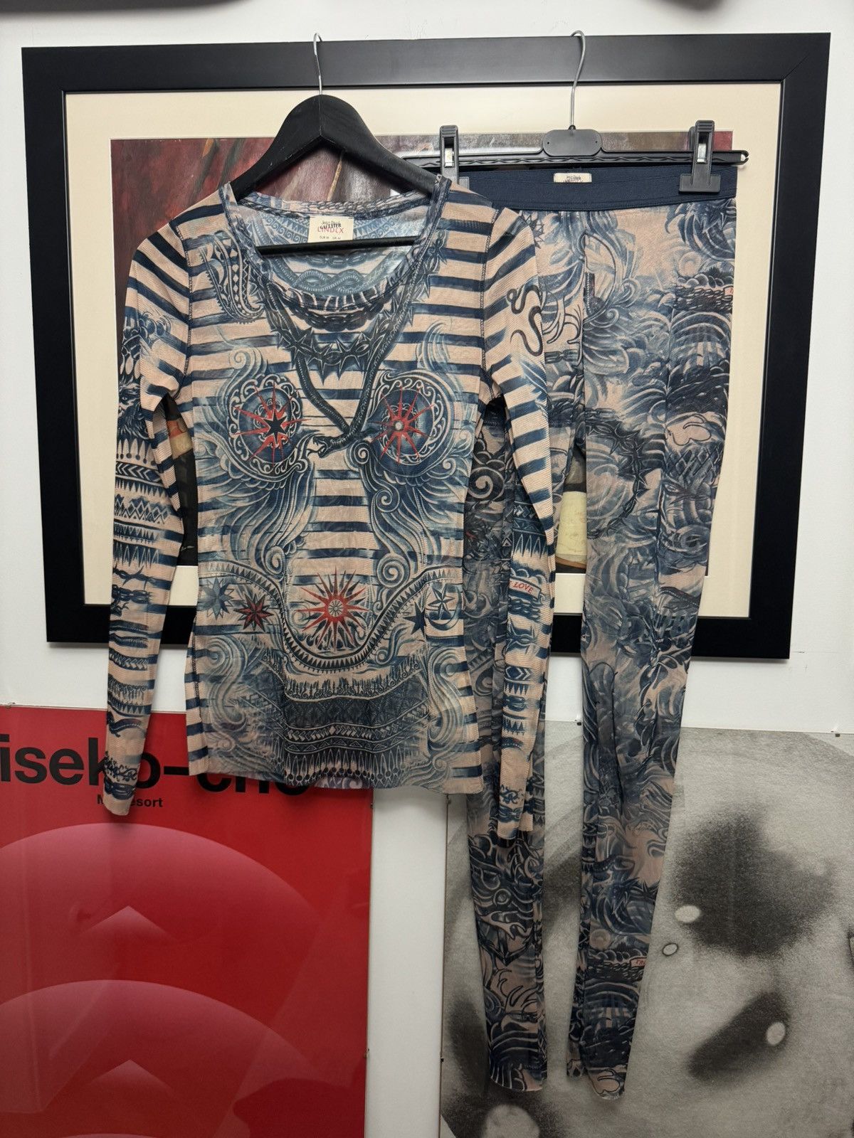 Jean Paul Gaultier Jean Paul Gaultier Lindex Set Tattoo Mesh Top + Leggins Size M / US 6-8 / IT 42-44 - 1 Thumbnail