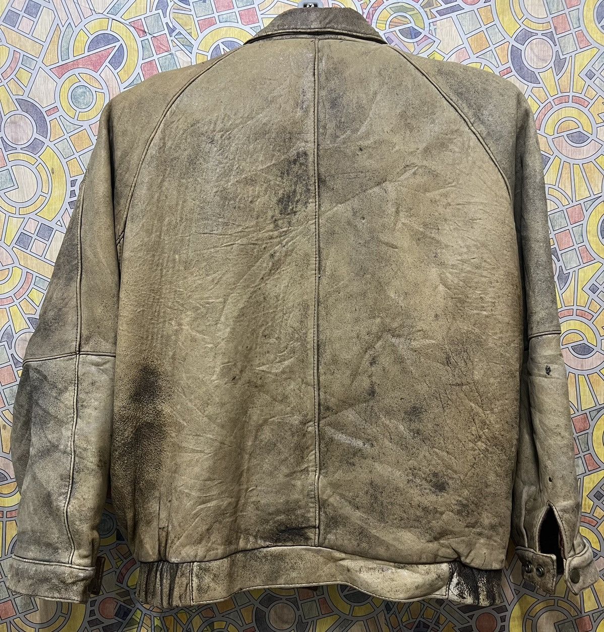 Japanese Brand × Leather VERY VINTAGE JACKET 🧥 LEATHER. (GJ36) Size US L / EU 52-54 / 3 - 2 Thumbnail