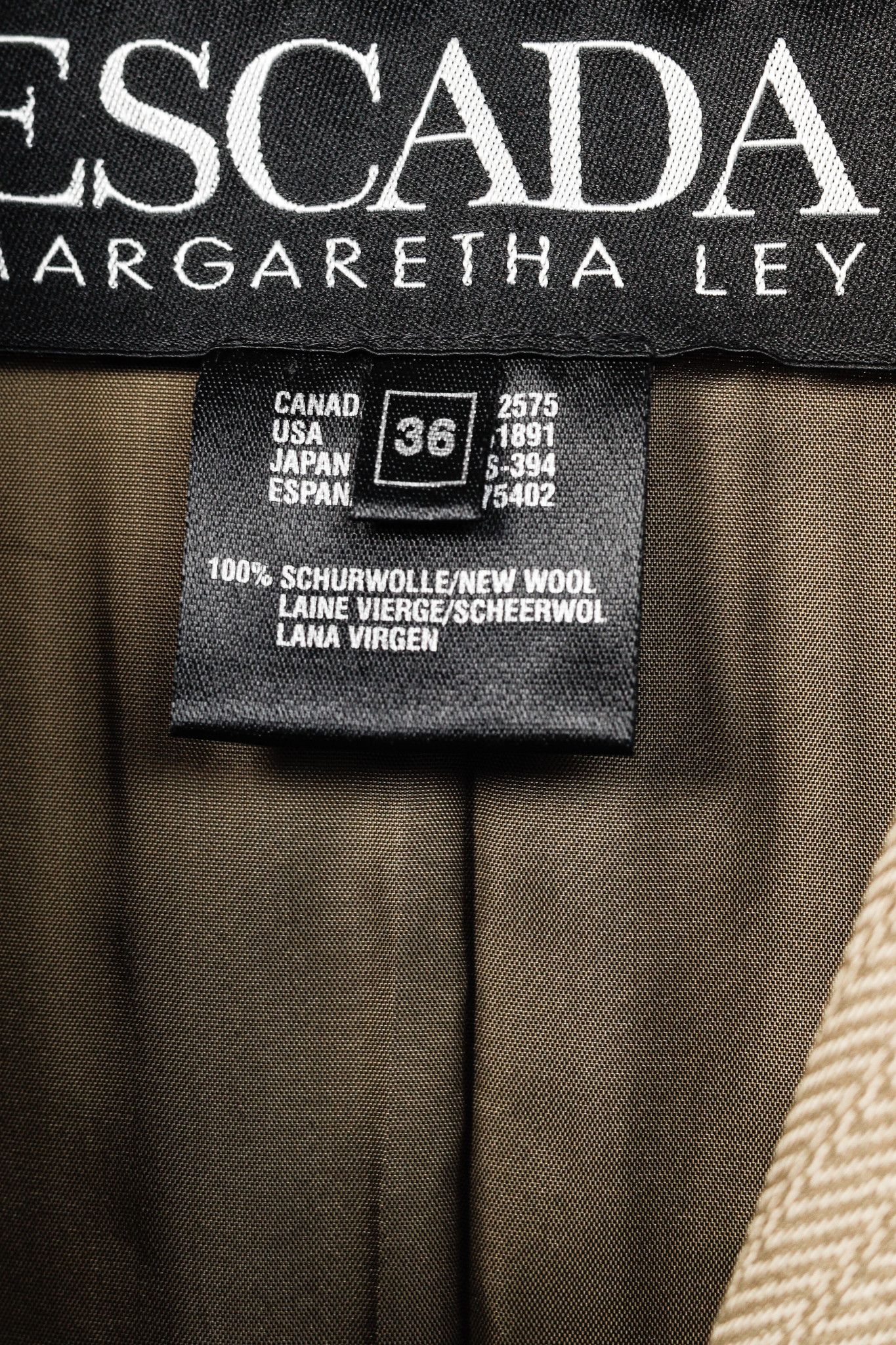 Escada Escada Margaretha Ley Vintage Taupe Virgin-Wool Blazer Size M / US 6-8 / IT 42-44 - 9 Thumbnail