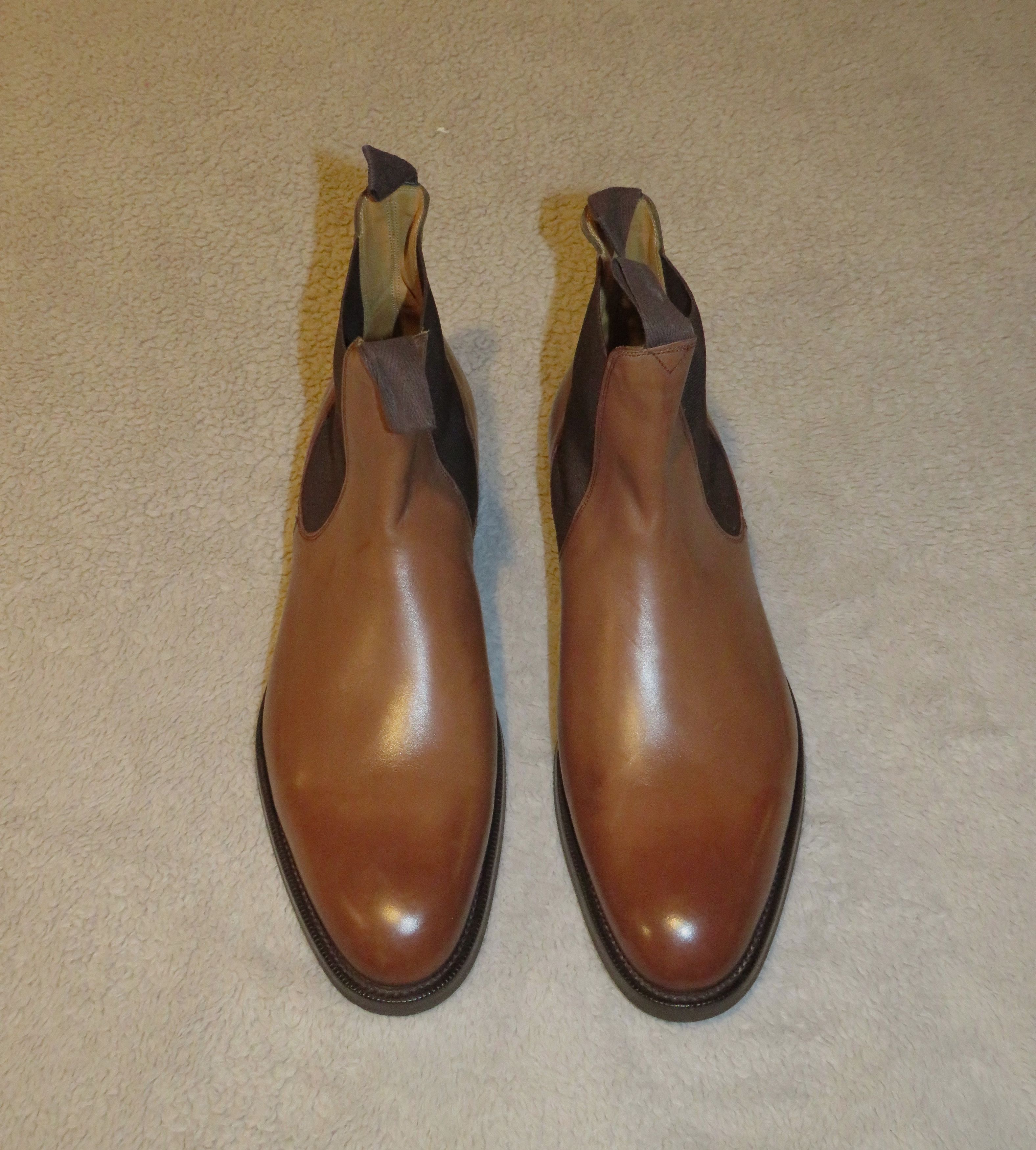 image of Edward Green Newmarket Brown Leather Chelsea Boot 10.5E Nwob, Men's