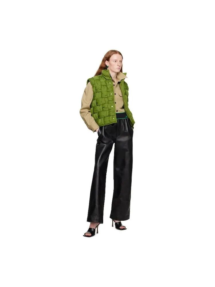 Bottega Veneta o1n1vont0625 Padded Nylon Intreccio Gilet in Green Size L / US 10 / IT 46 - 4 Thumbnail