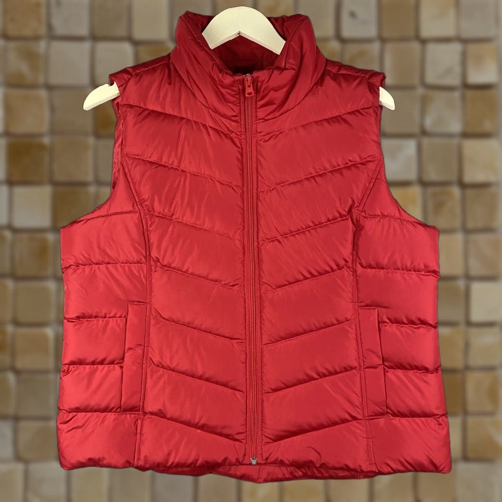 90s LANDS’END silver down vest cyber USA 90s LANDS'END silver down vest cyber USA